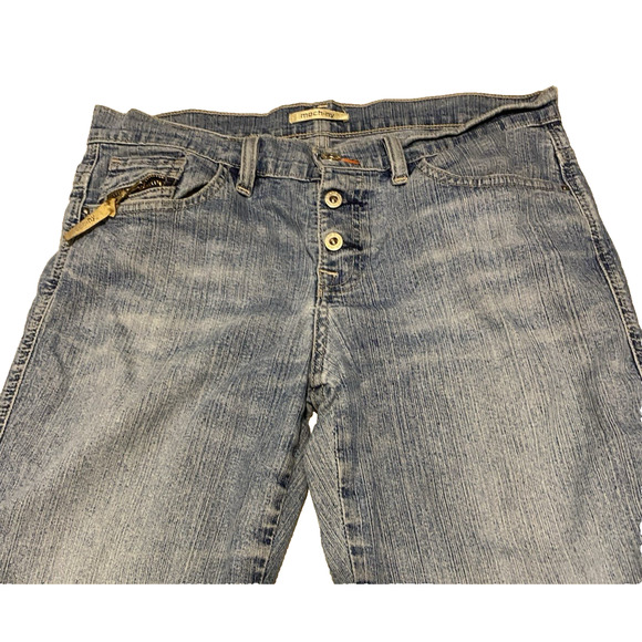 Moch-NY Jeans Womens 29x31 Light Acid Wash Raw Hem Button Up Cowgirl 90s Jeans - Picture 5 of 15